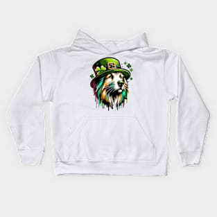 Bohemian Shepherd Embraces Saint Patrick's Day Festivities Kids Hoodie